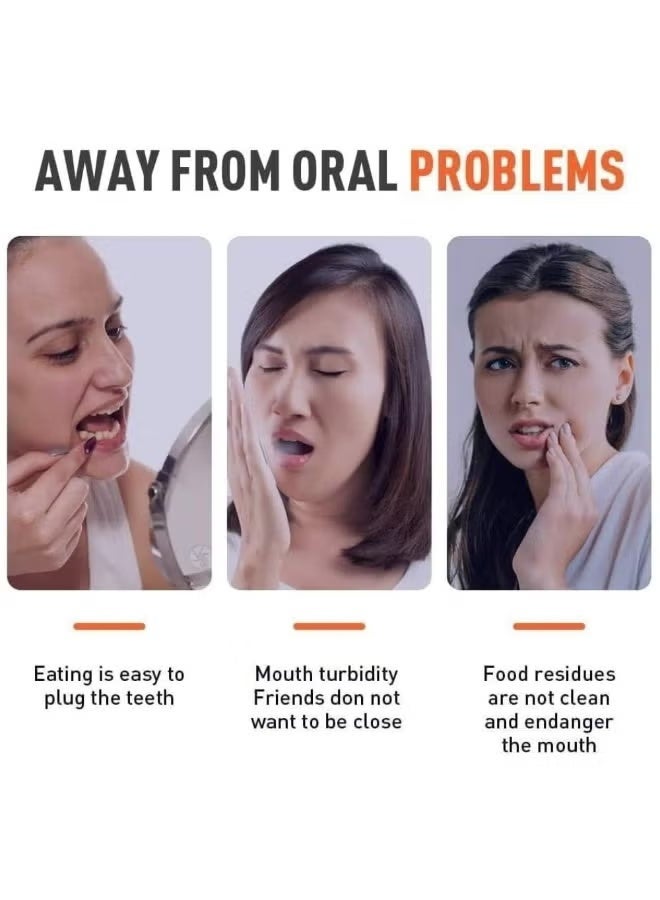 موش مجموعة العناية بالفم MOSH – طقم مكشطة لسان من الستانلس ستيل مع علبة + أعواد خيط تنظيف الأسنان (100 قطعة) – نفس منعش، إزالة البلاك، تنظيف الأسنان وعناية فموية متكاملة للبالغين - Image 5