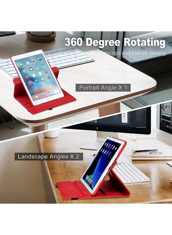 ELTRAZONE 360 Degree Rotating Case Cover for iPad 9.7 (2018/2017), iPad Air 2, iPad Air - Auto Sleep/Wake - Red - Image 5