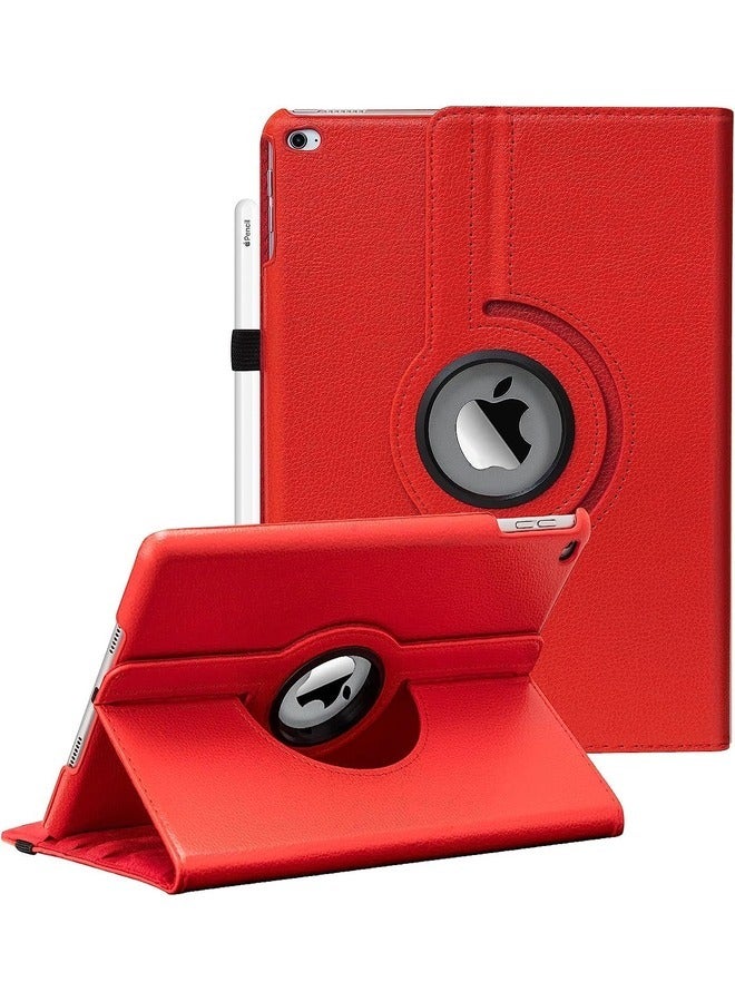 ELTRAZONE 360 Degree Rotating Case Cover for iPad 9.7 (2018/2017), iPad Air 2, iPad Air - Auto Sleep/Wake - Red - Image 1