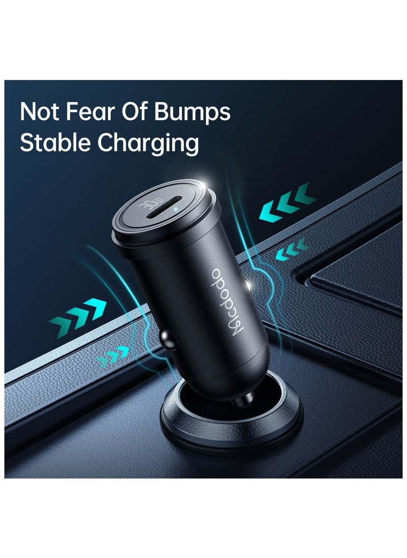Mcdodo - Macdodo PD car charger with 30W power, featuring overcurrent and overvoltage protection – supports PD, QC, AFC, FCP, Apple 2.4, and includes a 2-meter braided Lightning cable – aluminum alloy body - Image 1