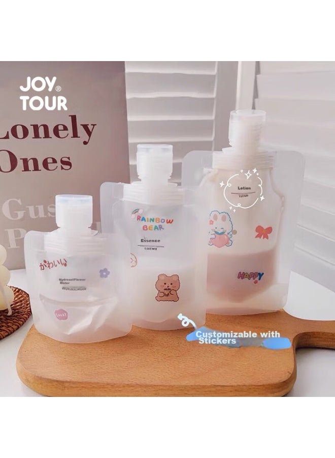JOY TOUR Joytour Travel Portable Dispenser Bags, Business Trip Hotel Lotion Shampoo Shower Gel Disposable Dispenser Bottles, 5-pack 50ml  - Image 2
