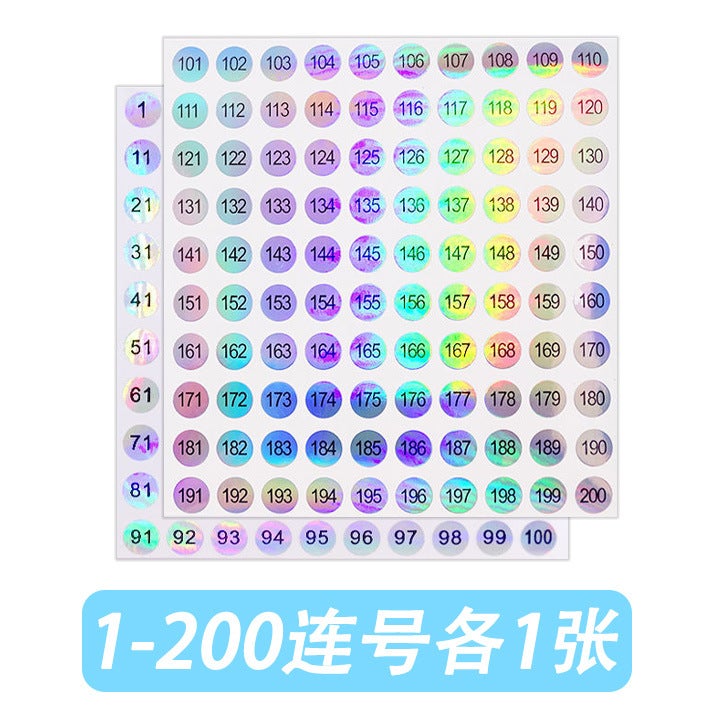Nail Polish Bottle Number Number Number Sticker Round Laser Waterproof Code Album Label 1-500 Serial Number Number - Image 3
