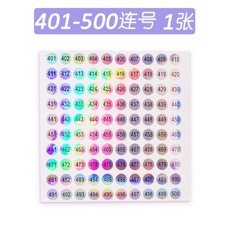 Nail Polish Bottle Number Number Number Sticker Round Laser Waterproof Code Album Label 1-500 Serial Number Number - Image 1