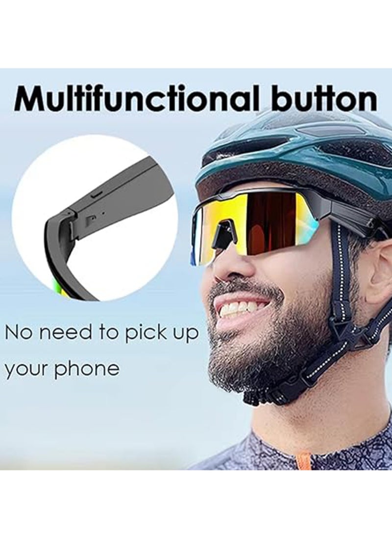Generic Outdoor Sports Sunglasses Smart Glasses Fashion Cycling Bluetooth Glasses Listening To Music And making Calls For Men and Women (YJ006 Electroplated Gold)  - Image 3