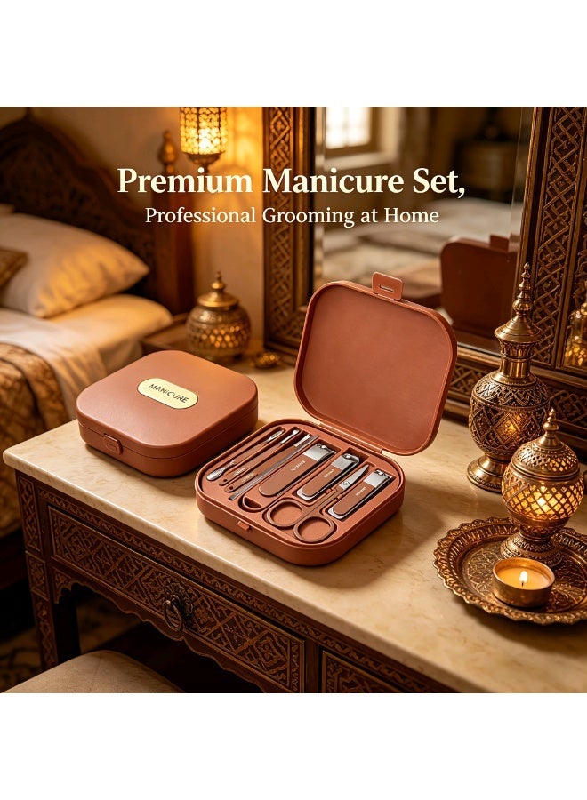 MANICURE مجموعة قص الأظافر المحمولة الجديدة المضادة للتناثر 8 قطع - Image 2