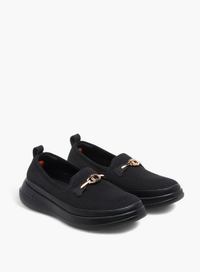 Le Confort Women's Metal Accent Flyknit Slip-On Loafers with Pull Tabs  - Image 1