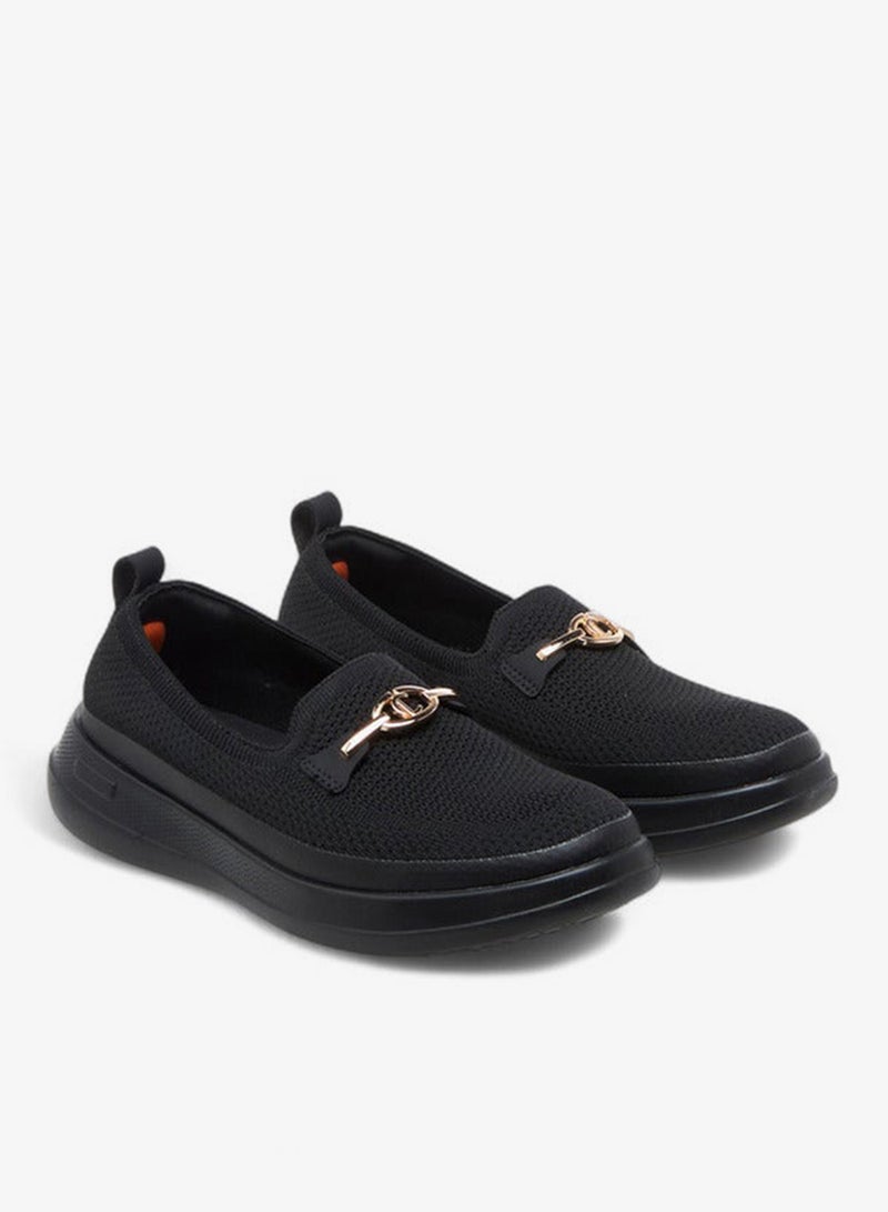 Le Confort Women's Metal Accent Flyknit Slip-On Loafers with Pull Tabs - Image 3