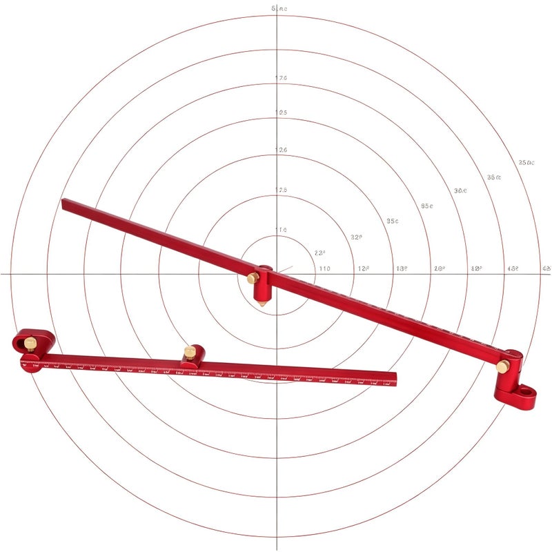 Aluminum 360 Degree Circle Drawing Ruler 300mm Woodworking Scribing Tool - Image 1