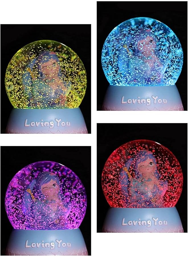 erorex Snow Globe 3.14 Inch Snowglobes With 7 Musics For Girls Room Decor Collection Mermaid Gifts For Girls Age 6 12 Years Old Birthday Gifts For Girls  - Image 4