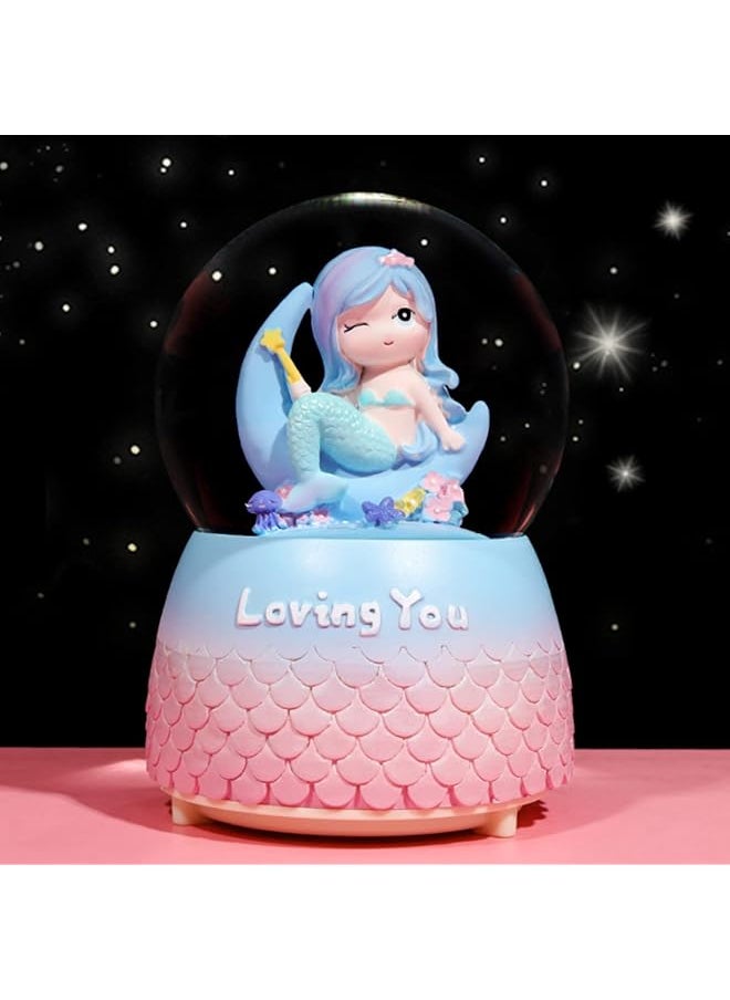 erorex Snow Globe 3.14 Inch Snowglobes With 7 Musics For Girls Room Decor Collection Mermaid Gifts For Girls Age 6 12 Years Old Birthday Gifts For Girls  - Image 5