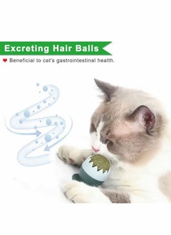 Depend Catnip Balls Toy For Cats - Rotatable Edible Kitty Toys For Cats Lick - Teeth Cleaning Dental Kitten Chew Toys - Safe Healthy Cat Wall Treats For Kitten - Green And Pink  - Image 4