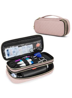 Double Layer Stethoscope Case Compatible with 3M Littmann/ADC/Omron Stethoscope, Stethoscope Carrying Case Travel Bag for Nurse Accessories, Misty Rose