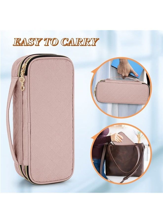 Damero - Double Layer Stethoscope Case Compatible with 3M Littmann/ADC/Omron Stethoscope, Stethoscope Carrying Case Travel Bag for Nurse Accessories, Misty Rose - Image 1