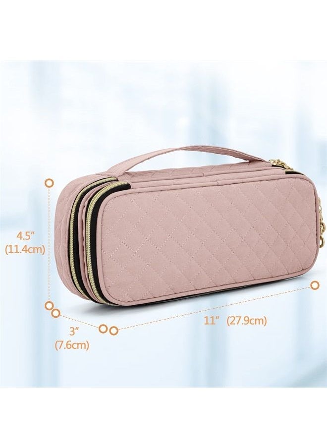 Damero - Double Layer Stethoscope Case Compatible with 3M Littmann/ADC/Omron Stethoscope, Stethoscope Carrying Case Travel Bag for Nurse Accessories, Misty Rose - Image 1