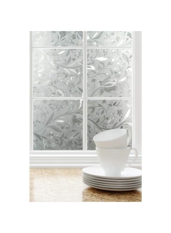 WISDOM Window Glass Decorative Frosted Film - Heat Control, Self Adhesive (16" x 96", Glass Flower Frosted) - Image 4