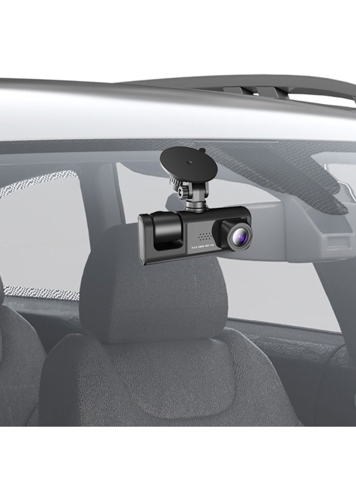 1080P FHD Dash Cam Front and Inside with 140° Wide Angle, 24-Hour Parking Monitor, Motion Detection, Loop Recording, Easy Installation