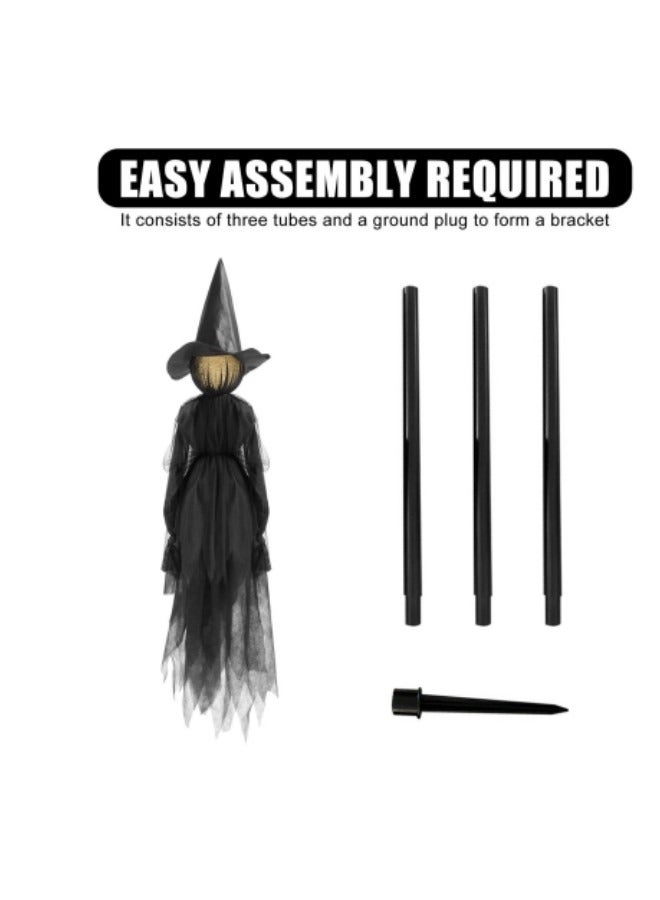Visiting Luminous Witches, Outdoor Party Decoration Light-Up Witches with Stakes, Voice Control Witch Glowing