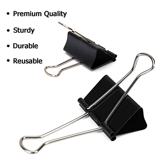 Aellabus Extra Large Binder Clips 2.4 Inch (36 Pack), Upgrade Giant Binder Clips Big Paper Clips Clamps for Office and Home Supplies, Black by Aellabus - Image 2