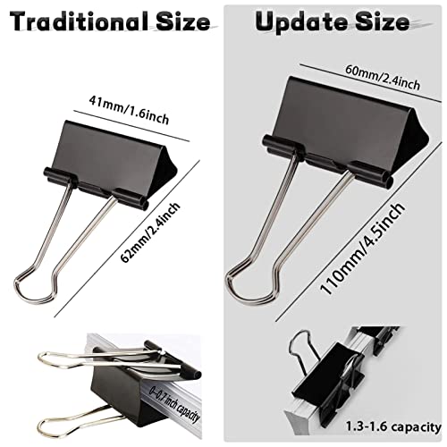 Aellabus Extra Large Binder Clips 2.4 Inch (36 Pack), Upgrade Giant Binder Clips Big Paper Clips Clamps for Office and Home Supplies, Black by Aellabus - Image 3
