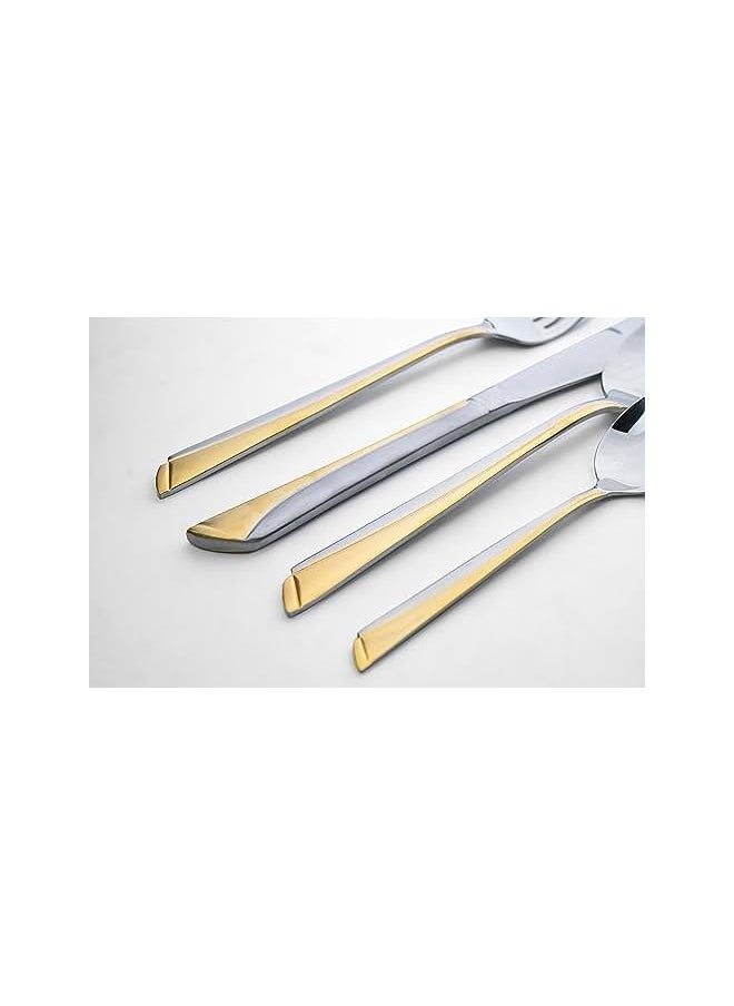 Cuisine Art 24 Piece Silverware Flatware Cutlery Set with Square Stand, Stainless Steel Includes 6 Knife, Fork, Tea Spoon, Dinner Mirror Polished, Dishwasher Safe  - Image 3
