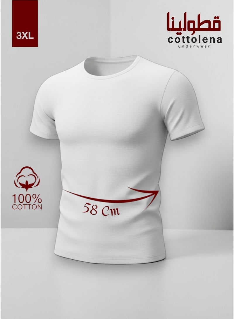 Cottolena Men's 6-Pack White Short Sleeve Crew Neck Undershirts 100% Egyptian Cotton Comfortable Everyday Wear Basic Tees - Image 5