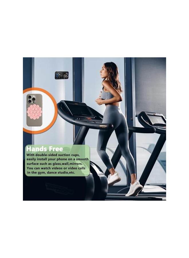 S-TOP Phone Holder, 5PCS Double Sided Strong Suction Cup Phone Mount for Car Mirror and Shower, Universal Grips for iPhone Android Cell Phones Suitable Selfies Videos Hands Free - Image 4