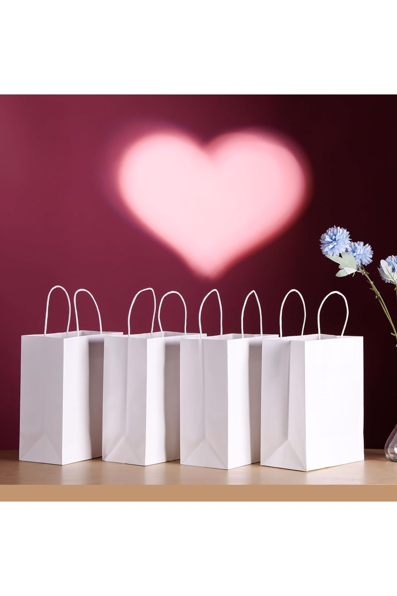 MOMENT حزمة 12 كيس هدايا ورقية مع مقابض بكميات كبيرة، أكياس ورقية كرافت 22 * 16 * 8 سم، أكياس تسوق قابلة لإعادة التدوير للبيع بالتجزئة، البقالة، هدايا الحفلات، الزفاف، بيضاء - Image 3
