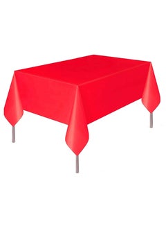 MARKQ Plastic Tablecloth for Rectangle Table 54" x 72" Disposable Table Cover for Bridal Shower Wedding Birthday Party Decorations (Red)  - Image 1
