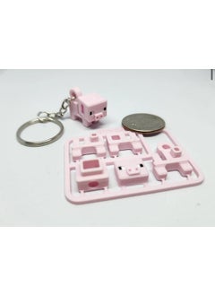 Internos Design Minecraft Pig Keychain Model Kit Card  - Image 1