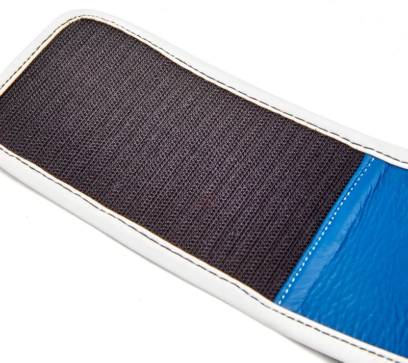 ريبوك قفازات ملاكمة جلدية ريبوك – 12 أونصة، أبيض/أزرق، متينة للتدريب والملاكمة والفنون القتالية - Image 5