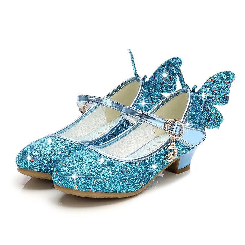 Girls High-Heeled Princess Leather Shoes 2025 Spring And Autum New Kidsren'S Flats Kidsren'S Performance Shoes Girls Crystal Shoes - Image 3