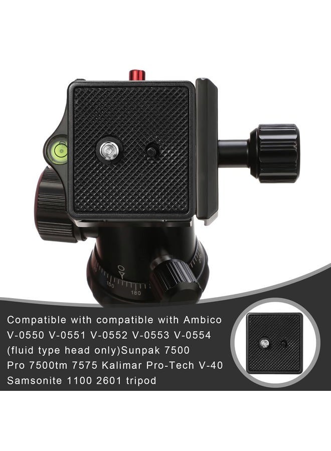 TOODOO 2 Pieces 41mm QR Release Plate Camera Tripod Ball Head Quick Release Plate Replacement Compatible with Ambico V0552 V0554, Sunpak 7500 Pro 7500tm 7575, Kalimar Pro-tech V40 - Image 4