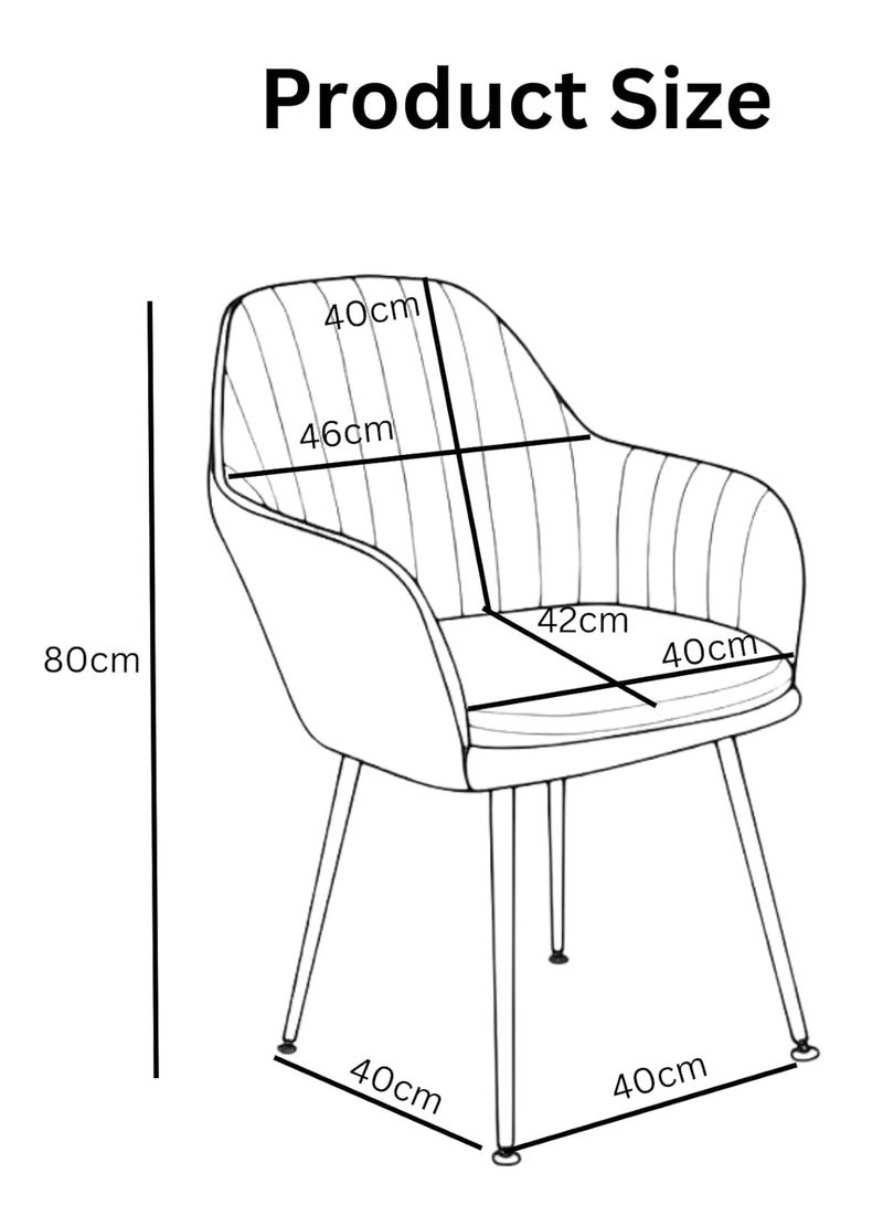 Maanys Modern Velvet Dining Chairs (Set of 2) – Elegant Padded Accent Chairs with Cushion & Sturdy Metal Legs – Ideal for Dining, Living Room, Office, and Restaurants (Green) - Image 2