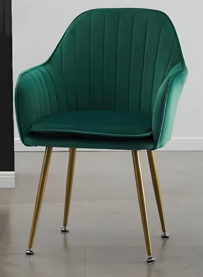 Maanys Modern Velvet Dining Chairs (Set of 2) – Elegant Padded Accent Chairs with Cushion & Sturdy Metal Legs – Ideal for Dining, Living Room, Office, and Restaurants (Green) - Image 3
