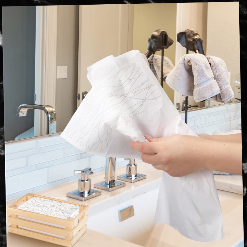Spiareal Spiareal Guest Bathroom Paper Hand Towel Disposable Towels Paper Napkins for Guest Disposable Hand Towels Decorative Napkins for Kitchen Parties Wedding(200 Count) - Image 3