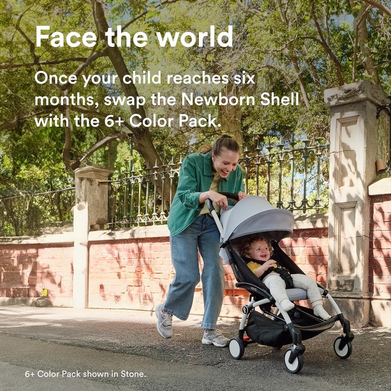 Stokke YOYO3 Baby Stroller with Newborn Shell - Includes White Frame, YOYO 6+ Color Pack & Newborn Shell - Black - Image 4