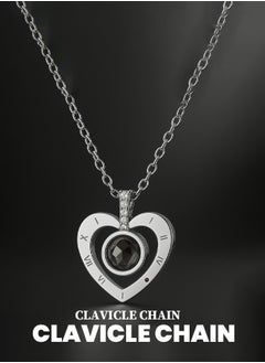 Generic Ladies' charm necklace, heart-shaped metal jewelry, elegant and luxurious necklace, adorable pendant necklace suitable for girls, versatile necklace for various occasions  - Image 1