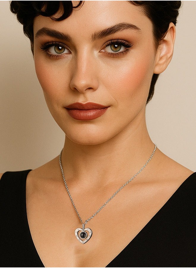 Hilyagems Ladies' charm necklace, heart-shaped metal jewelry, elegant and luxurious necklace, adorable pendant necklace suitable for girls, versatile necklace for various occasions  - Image 4