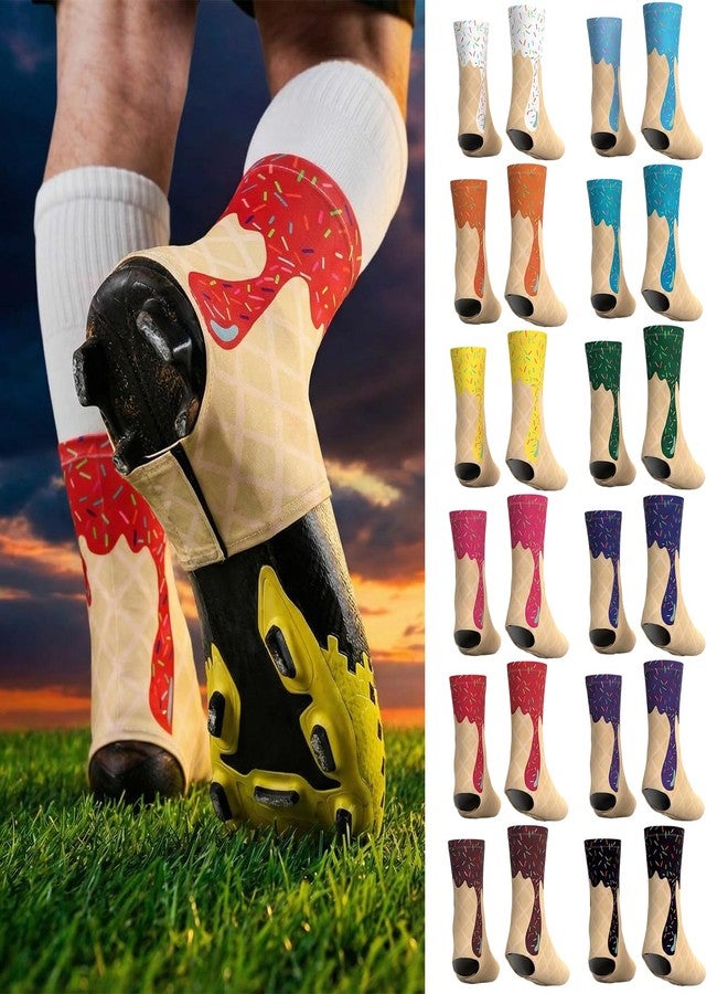 Shinymoon 12 Pairs Cleat Covers Football Spat Ice Cream Football Cleat Cover Cream Drip Non Slip Sleeves for Soccer Baseball Softball Field Hockey for Athlete Adult Men Women Gift Birthday Party Decor - Image 1