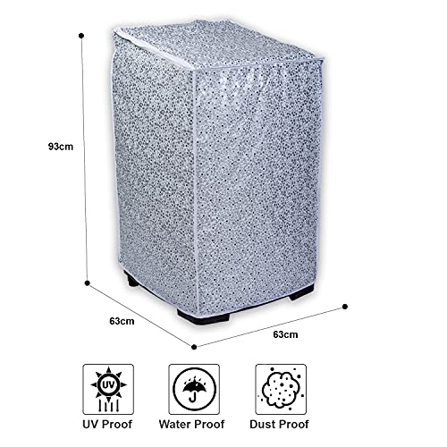 Classic® Top Load Washing Machine Cover Suitable for Samsung Front Panel 8 Kg, 8.5 Kg, 9 Kg, 9.5 Kg, 10 Kg (63cmsX63cmsX93cms, White & Grey, Large) - Image 4