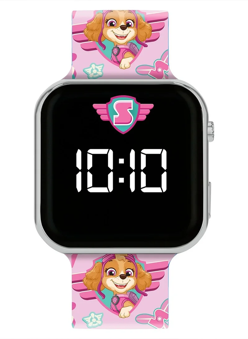 باو بترول ساعة Paw Patrol بشاشة LED مع سوار سيليكون بشخصية Skye للأطفال - PAW4628