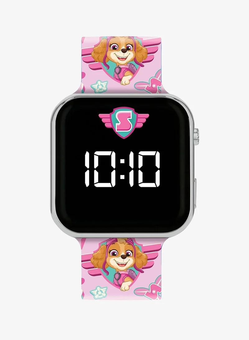باو بترول ساعة Paw Patrol بشاشة LED مع سوار سيليكون بشخصية Skye للأطفال - PAW4628