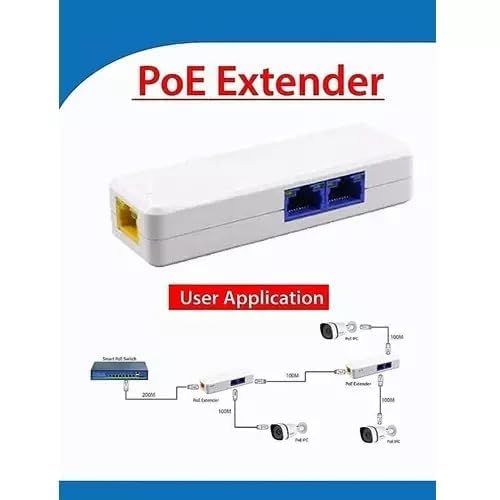 JK VISION POE Repeater 10/100Mbps 1 to 2 POE Extender Networking Device, Supports 2 Cameras up to 100M, External Power not Required - Image 4