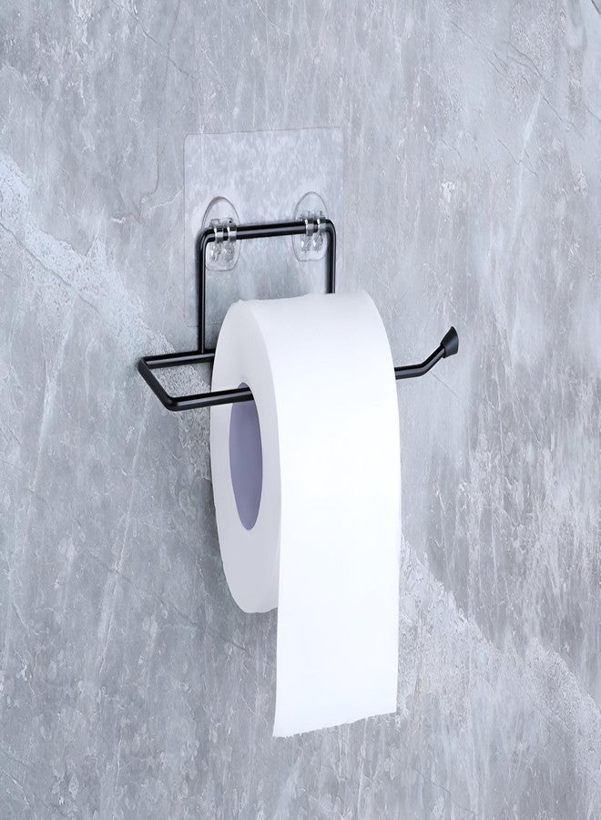 Homeor Self Adhesive Wall Mounted Rustproof Stainless Steel Toilet Paper Holder Self Adhesive/Toilet Paper Roll Holder/Tissue Paper Roll Holder for Bathroom, Pack of 2, Black - Image 5