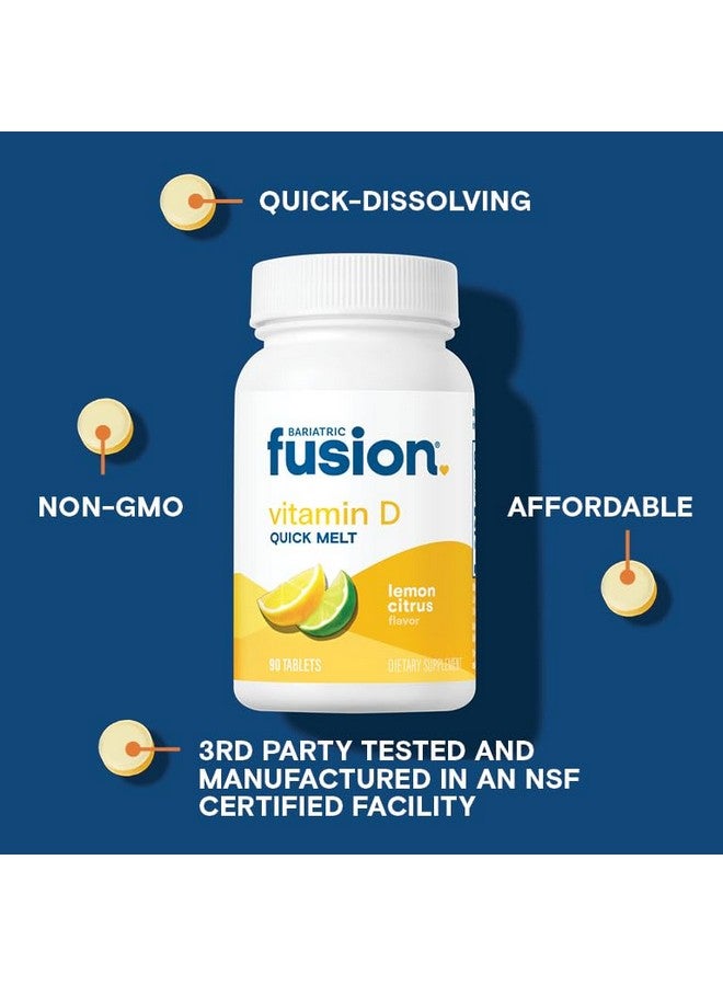 Bariatric Fusion Dissolvable Vitamin D3 5000 IU Quick Melt | Lemon Citrus Flavored Chewable Vitamin D Supplement | Healthy Bone Support* | Gluten, Dairy, and Soy Free | 90 Fast Melting Tablets - Image 2