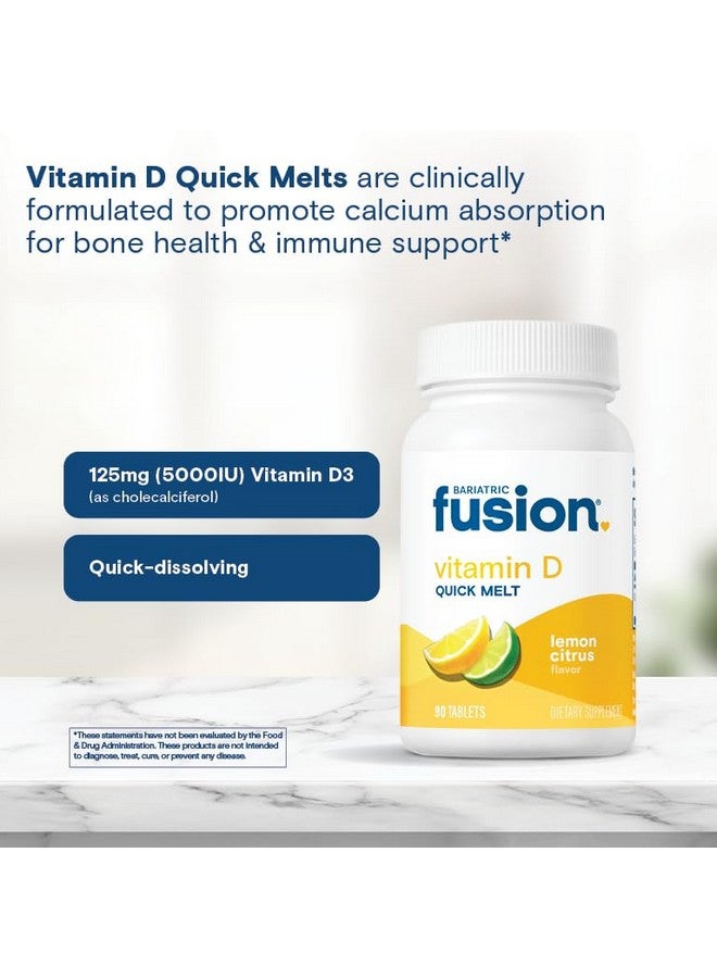Bariatric Fusion Dissolvable Vitamin D3 5000 IU Quick Melt | Lemon Citrus Flavored Chewable Vitamin D Supplement | Healthy Bone Support* | Gluten, Dairy, and Soy Free | 90 Fast Melting Tablets - Image 4