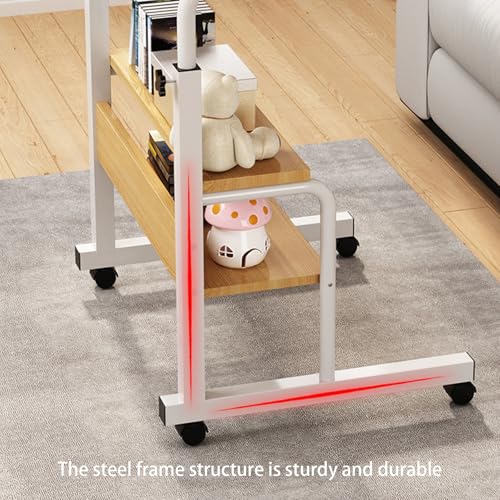 MUGATH Adjustable Work Stand Mobile Side,Workstation Laptop Student Desk Sit Desk Small Snack Table Floor Table, Bed and Couch Laptop Stand for Bed - Image 3