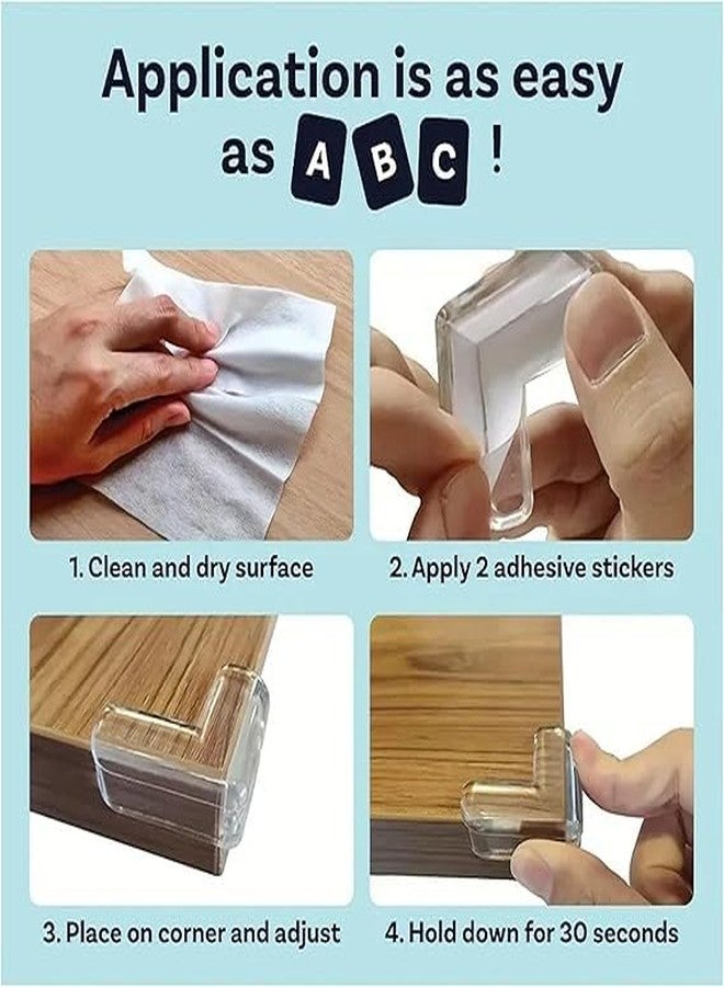 SHOPECOM Table Protectors, Baby Corner Protector, Clear Furniture Corner Cabinets and Edge Safety Bumpers, Cushion to Cover Sharp Furniture and Table Edges(4pc) - Image 2