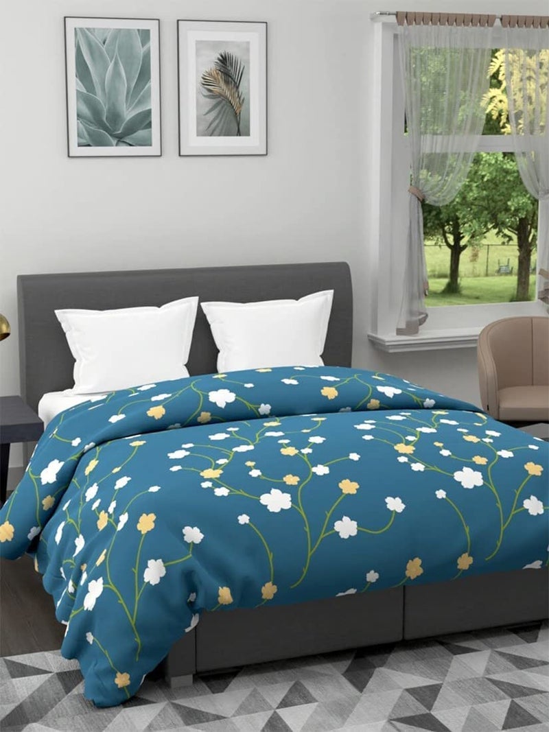 Castiqa Queen Size Micofiber Polycotton Quilt Cover/Duvet Cover/Razai Cover/Blanket Cover with Zipper 80 X 90 Inches (BlueO) - Image 5