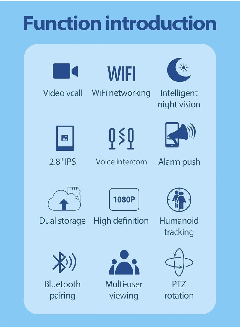 BEYTOR Indoor Security Camera 1080P WiFi with Video Calling, Auto Tracking, 2.8-Inch HD Display, Two-Way Audio, Human & Pet Detection - Image 4